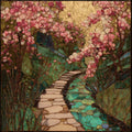 Philosopher Path Canal Sakura — ceramic art tile