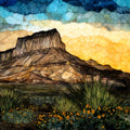 Guadalupe Peak rising — ceramic art tile