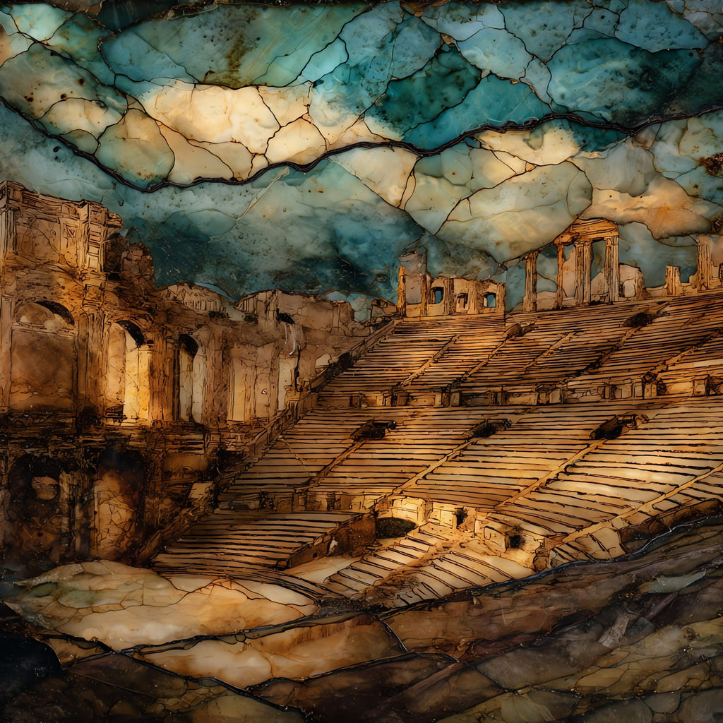 Nemea ancient stadium — ceramic art tile
