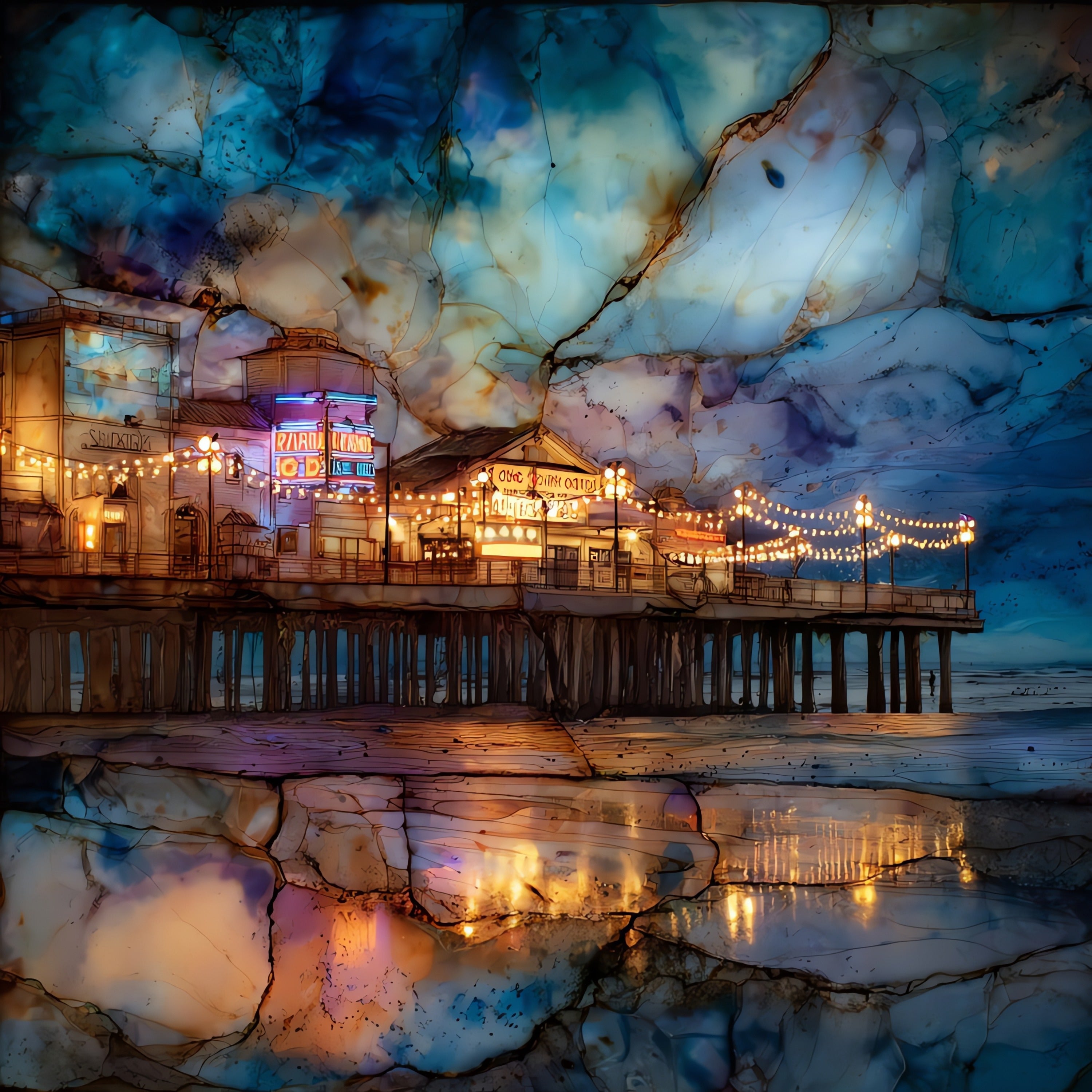 the Beach Haven boardwalk — ceramic art tile