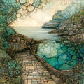 a quiet green cove — ceramic art tile