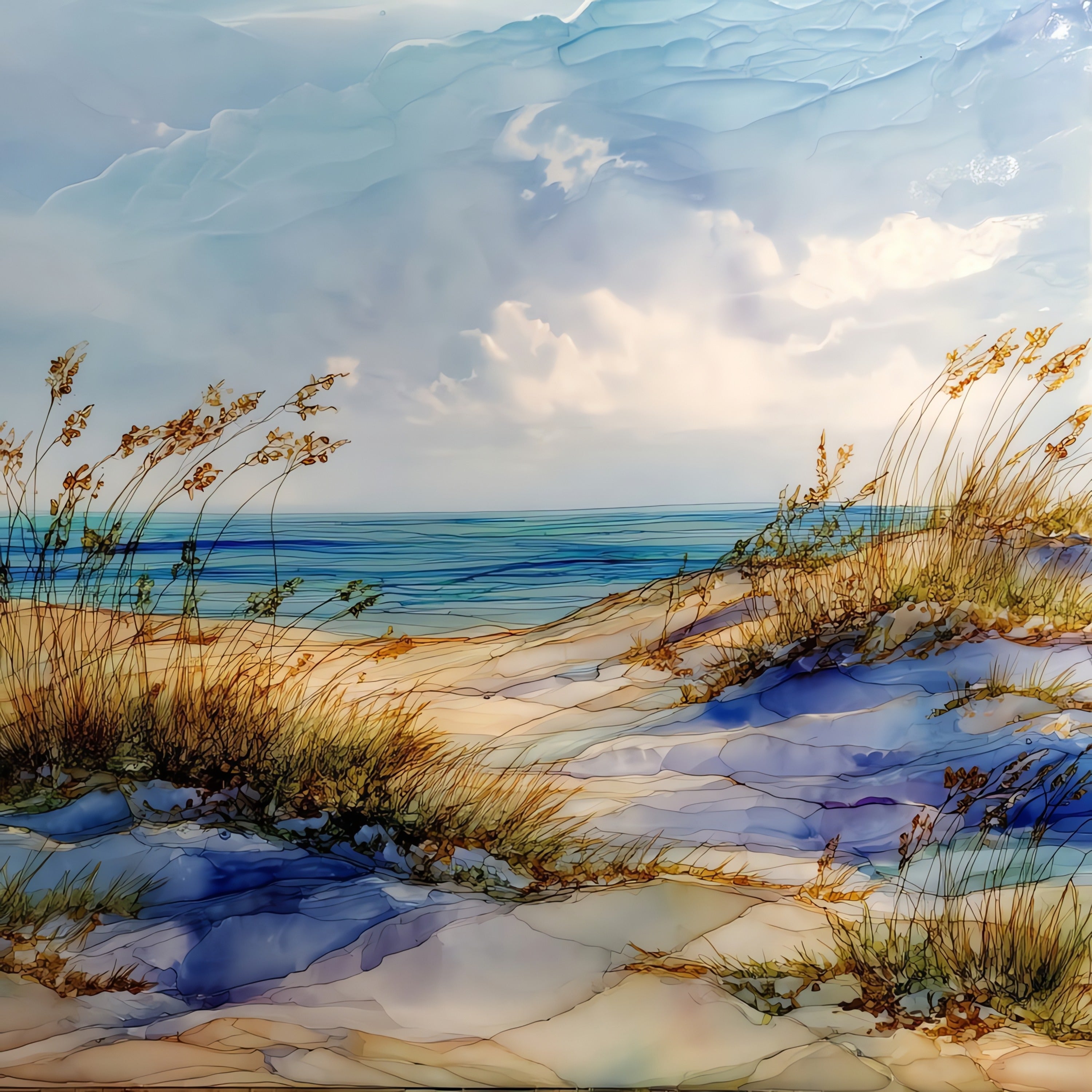 Steinhatchee fishing village — ceramic art tile