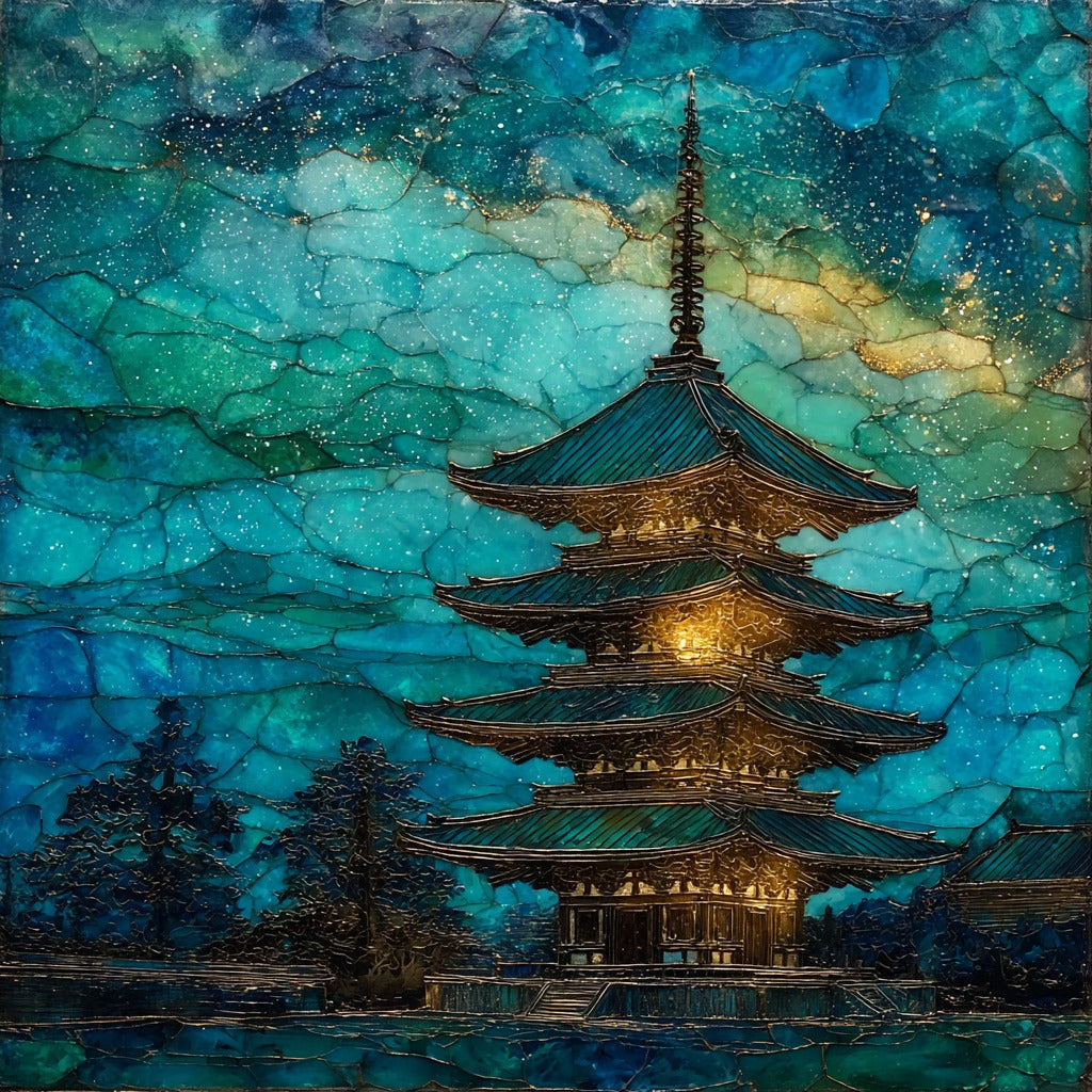Toji Temple Five Storied Pagoda — ceramic art tile