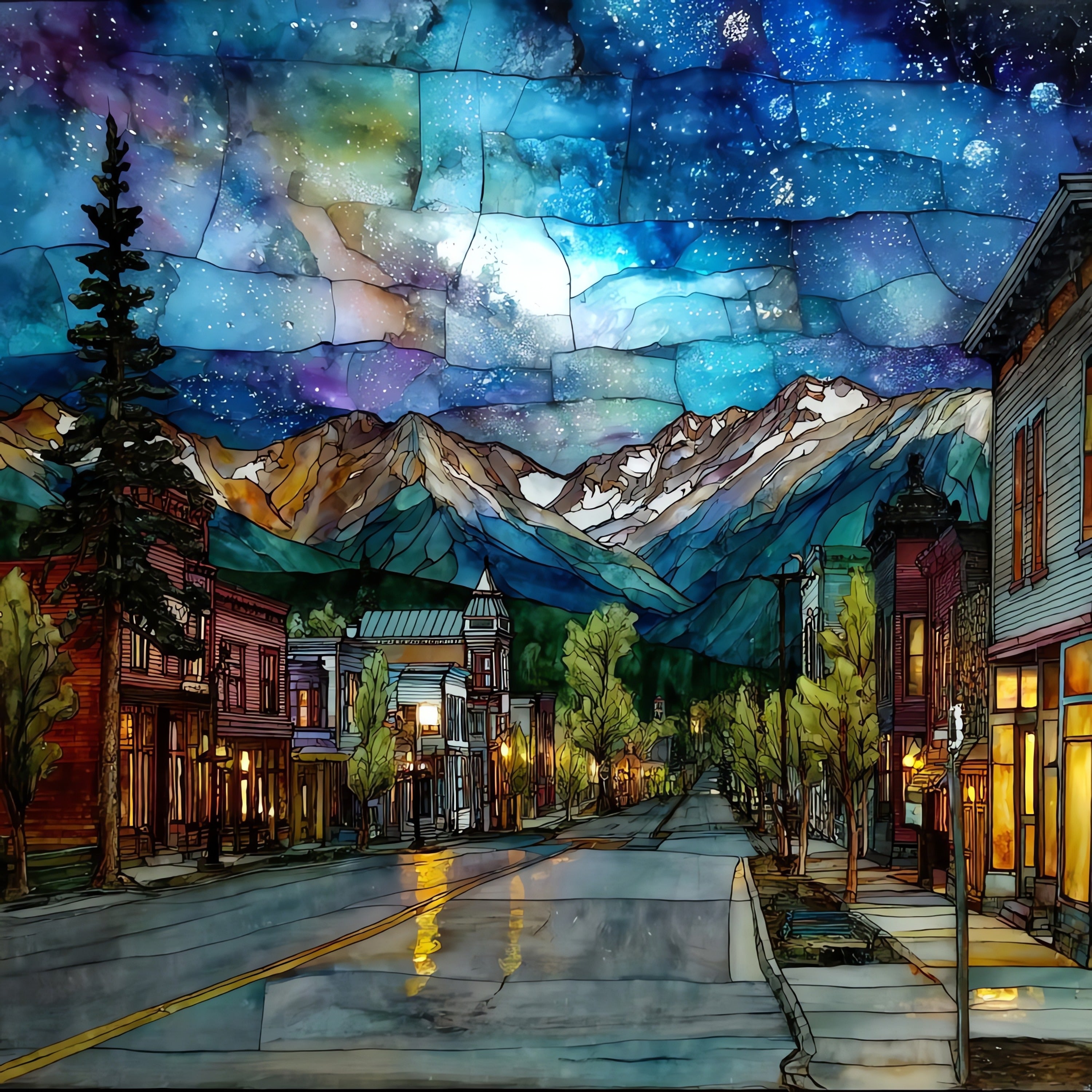 Leadville Harrison Avenue Sawatch Range — ceramic art tile