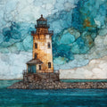 the Sheffield Island Light — ceramic art tile