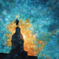 the Independent Man statue — ceramic art tile