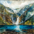 Nugget Falls beside Mendenhall — ceramic art tile