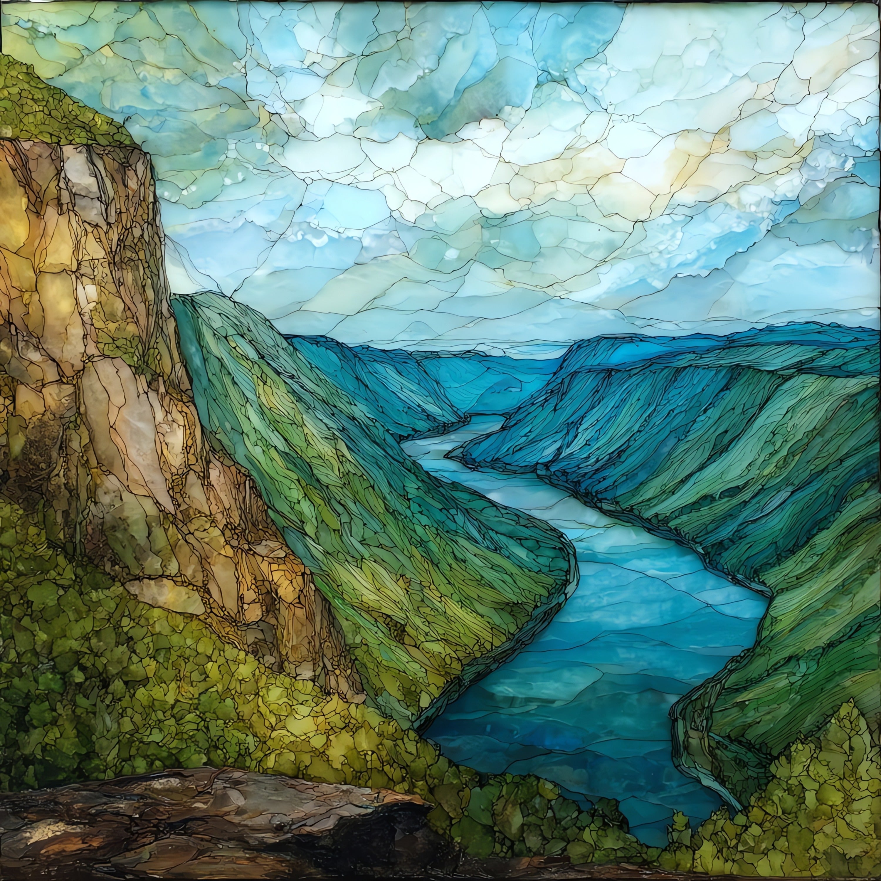 the Delaware Water Gap — ceramic art tile