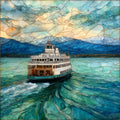 the Lake Champlain ferry — ceramic art tile
