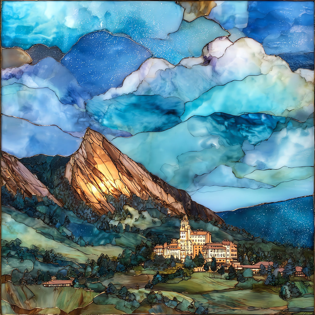 Cheyenne Mountain Front Range — ceramic art tile