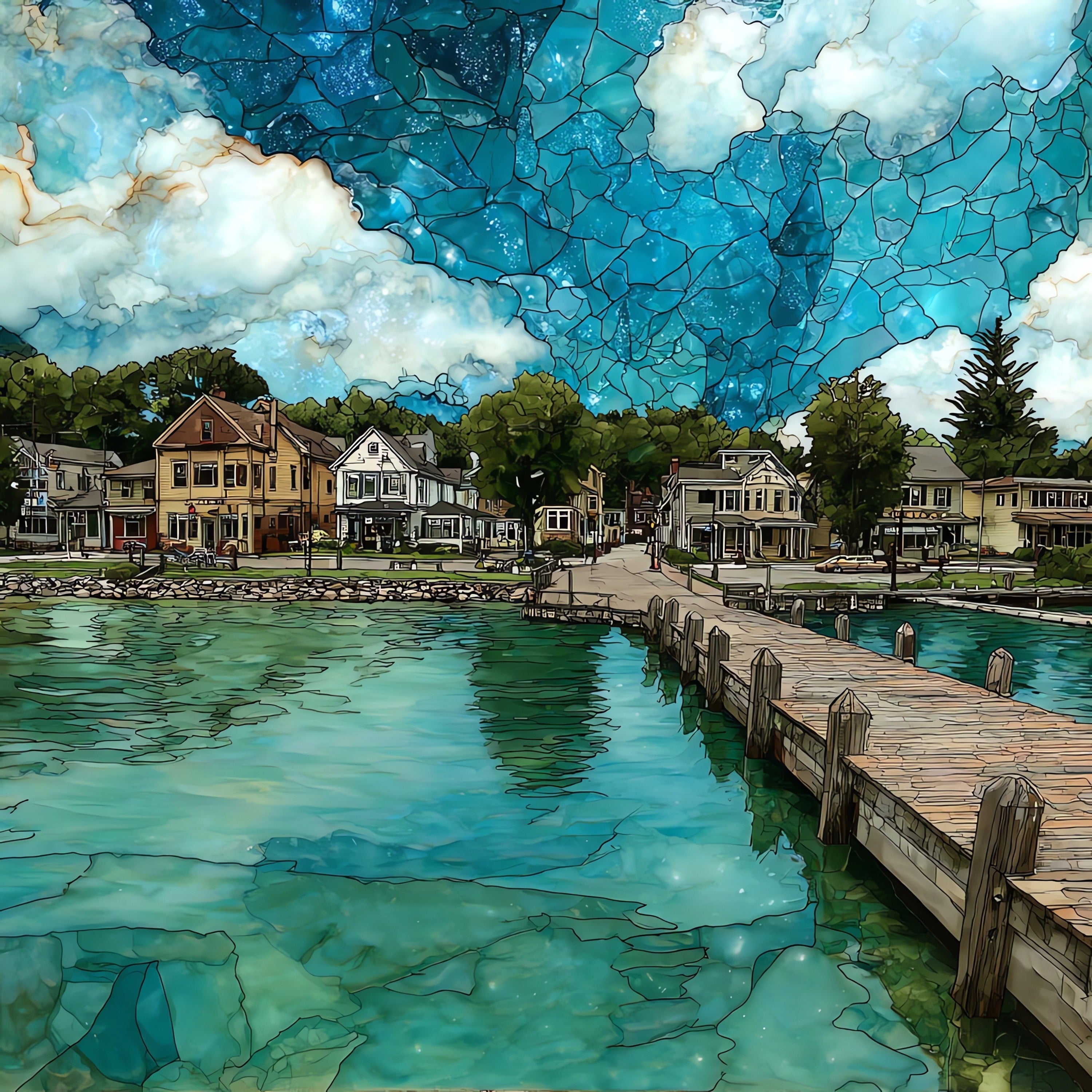 Skaneateles Lake — ceramic art tile