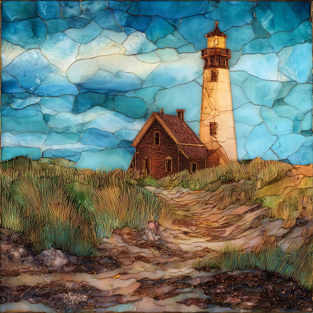 Point Judith Lighthouse — ceramic art tile