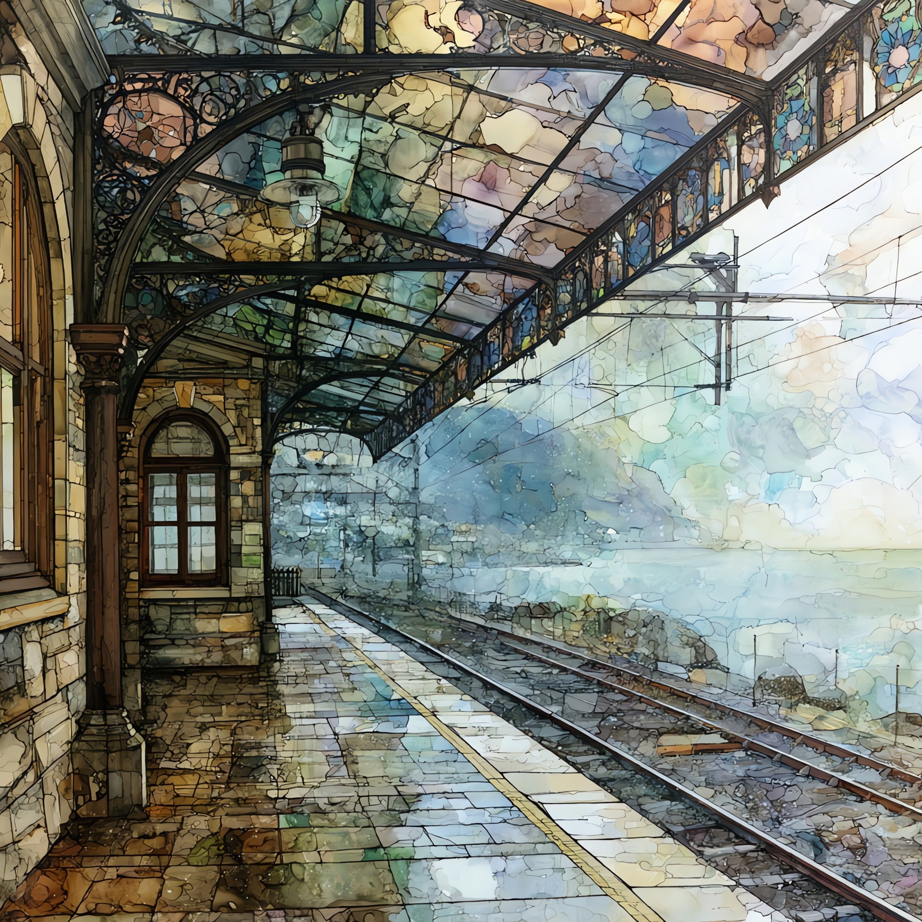 the Kalk Bay railway — ceramic art tile