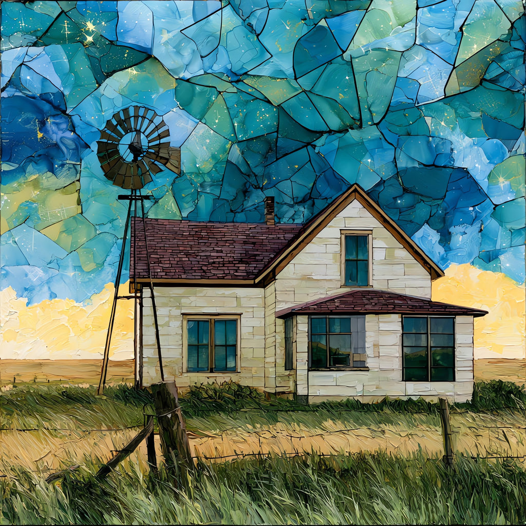a North Dakota homestead — ceramic art tile
