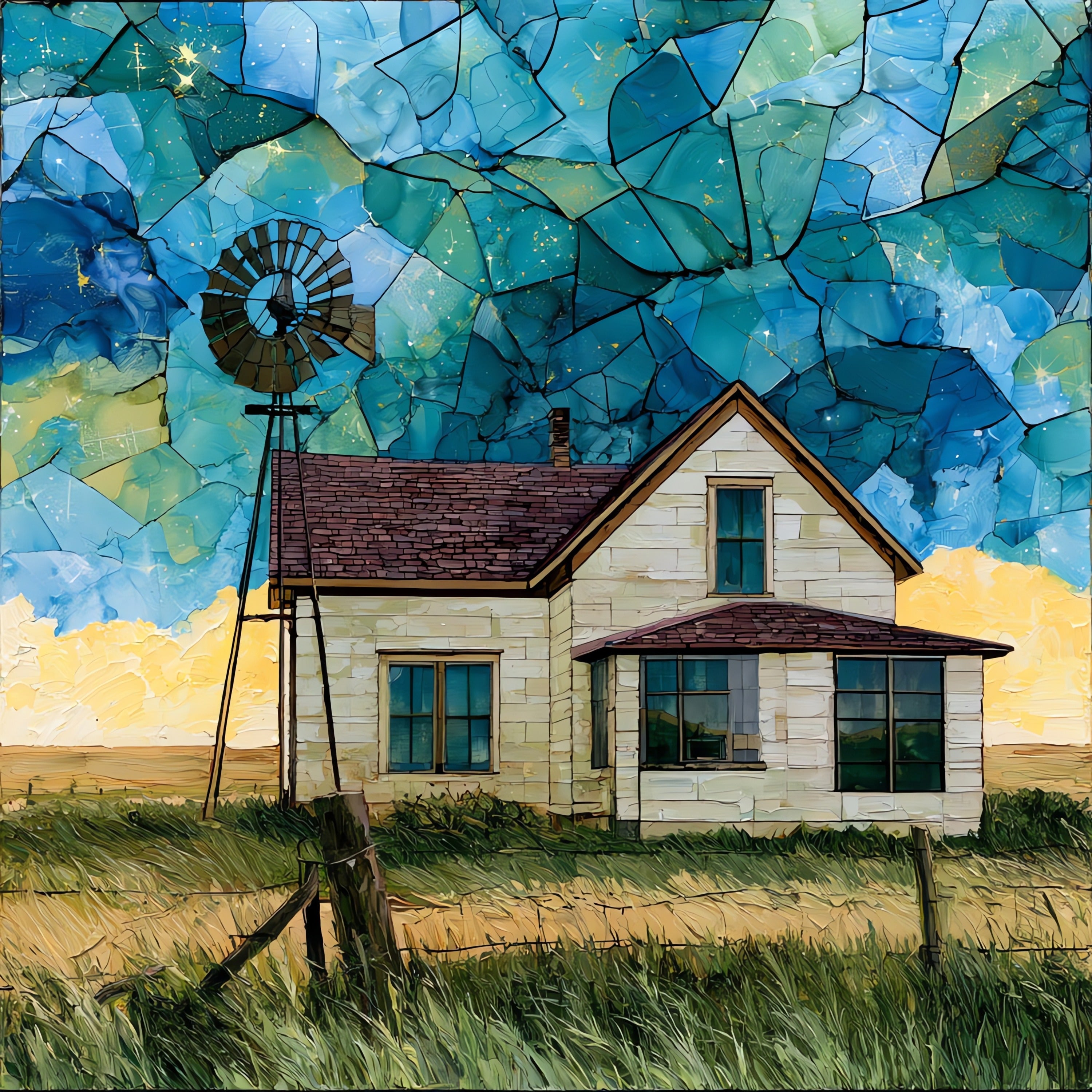 a North Dakota homestead — ceramic art tile