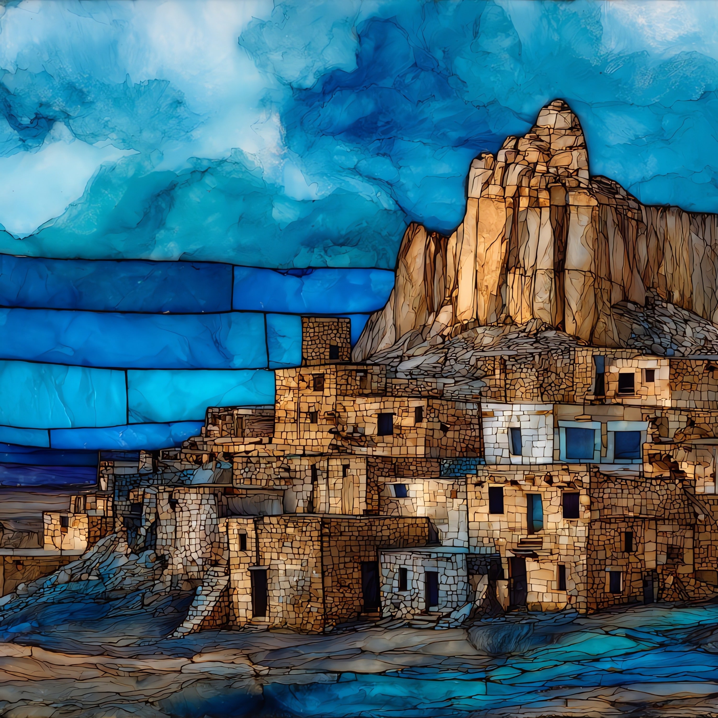 Acoma Sky City — ceramic art tile