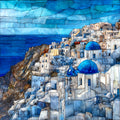 Oia Caldera — ceramic art tile