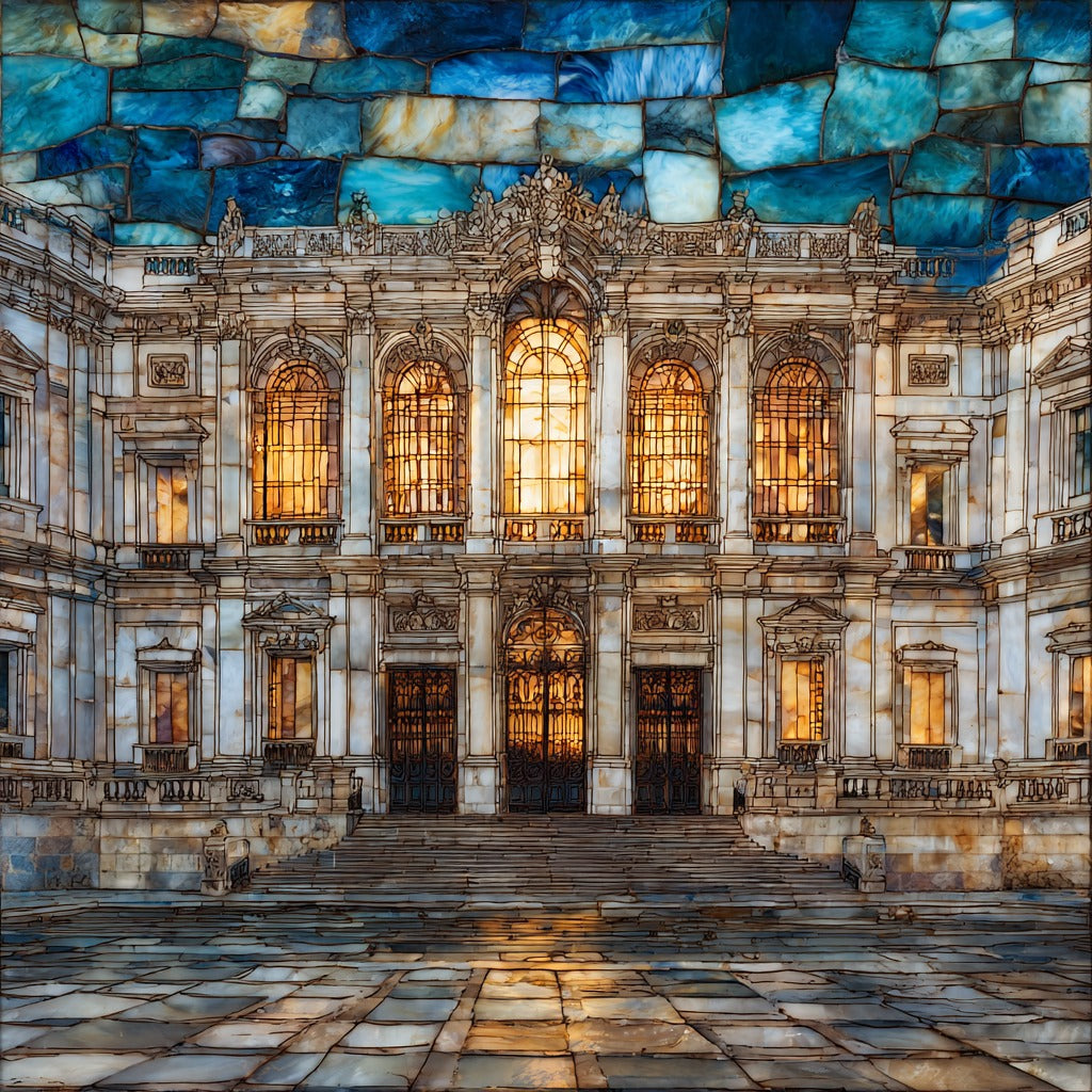 Royal Palace of Madrid Facade Plaza de Oriente — ceramic art tile