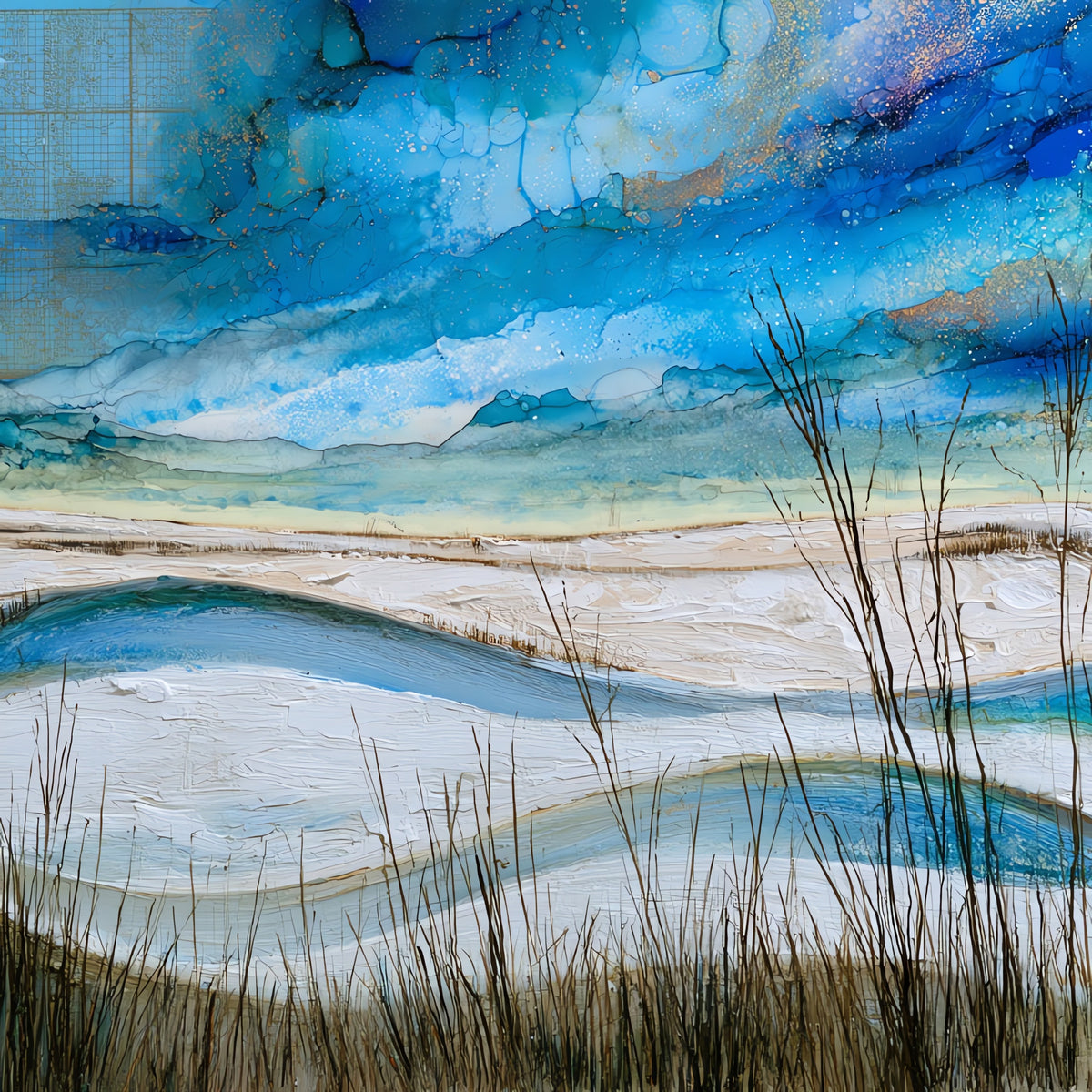 a North Dakota winter — ceramic art tile