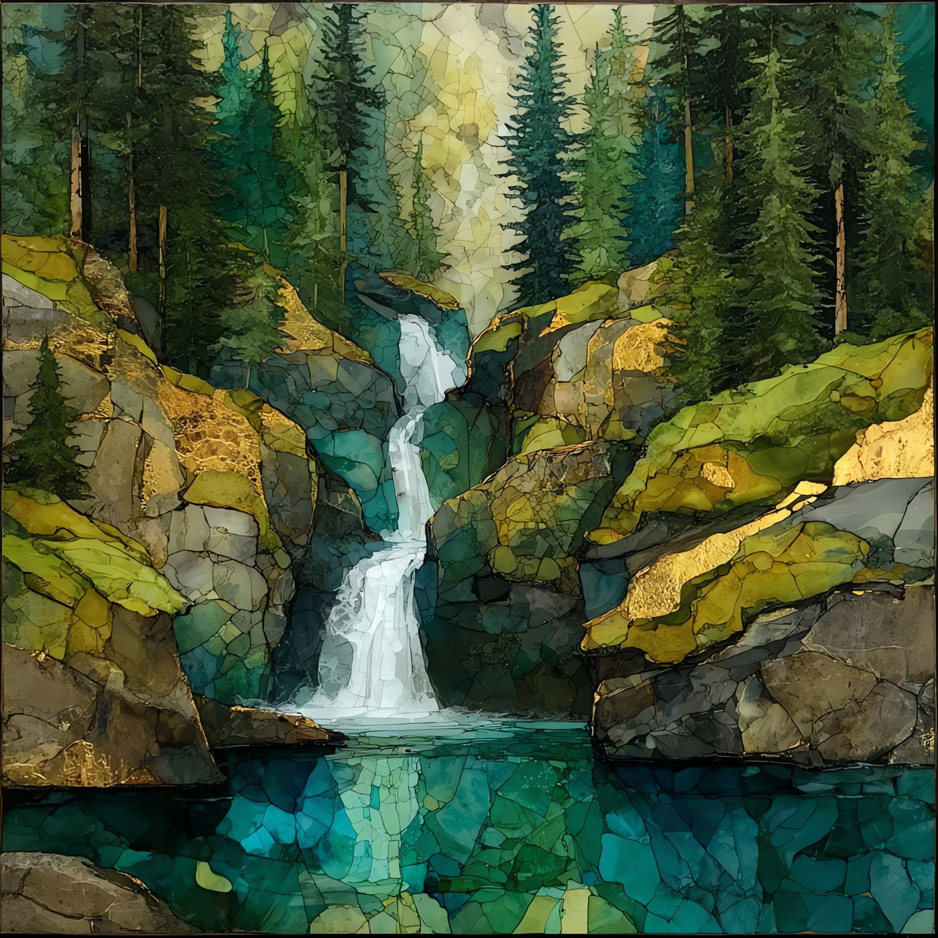 Calypso Cascades — ceramic art tile