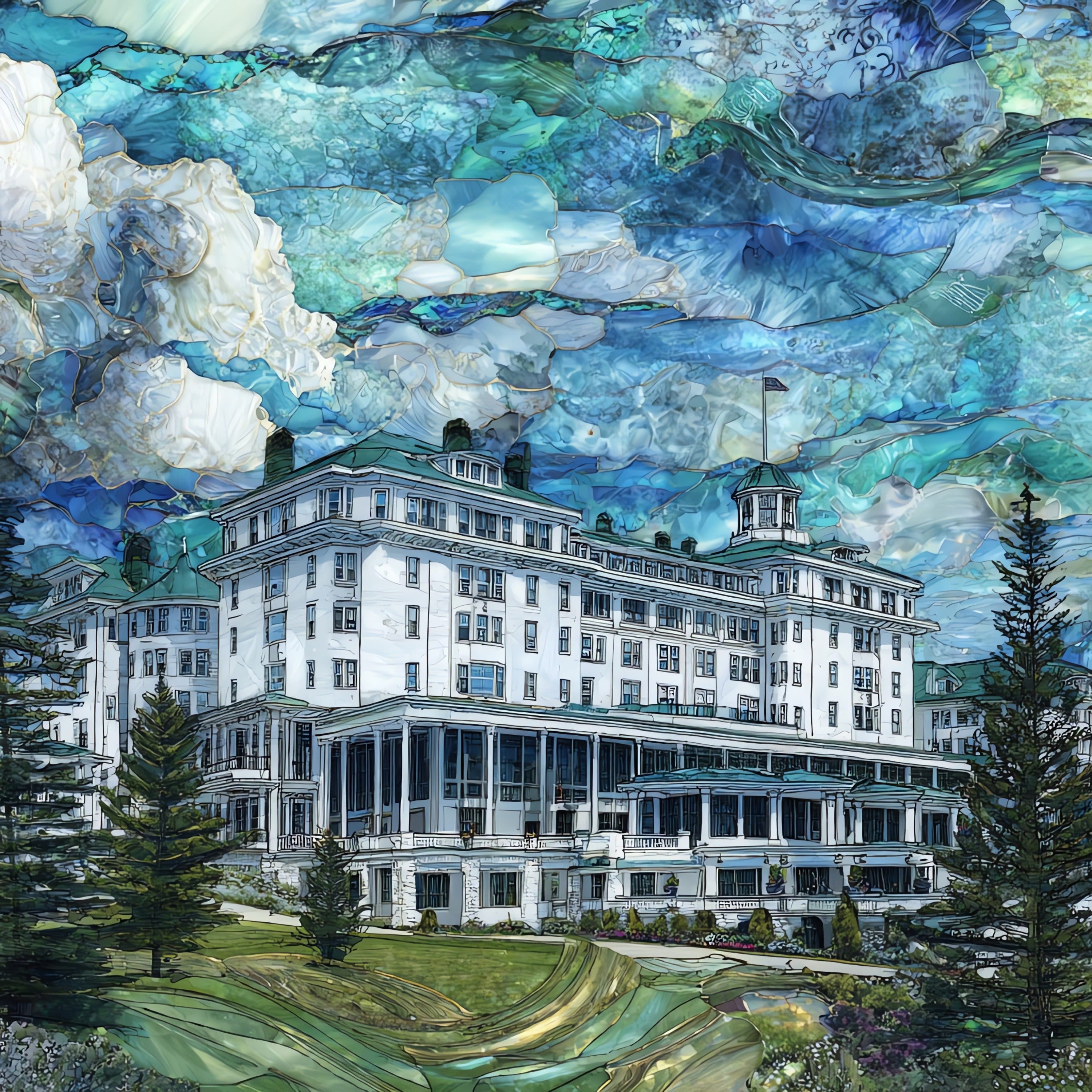 Mackinac Island Grand Hotel — ceramic art tile