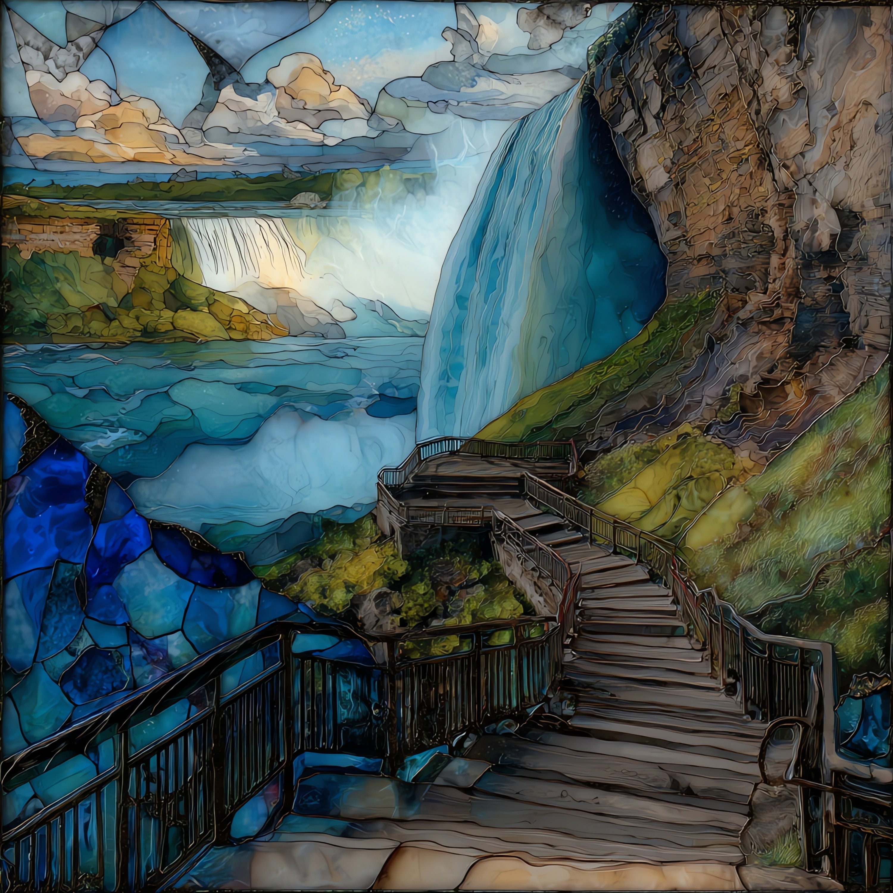 the Cave of the Winds boardwalk — ceramic art tile