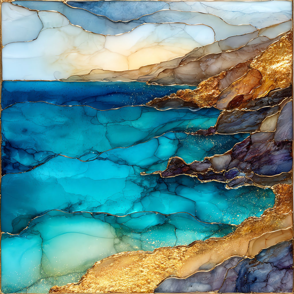 Tsambika Beach — ceramic art tile