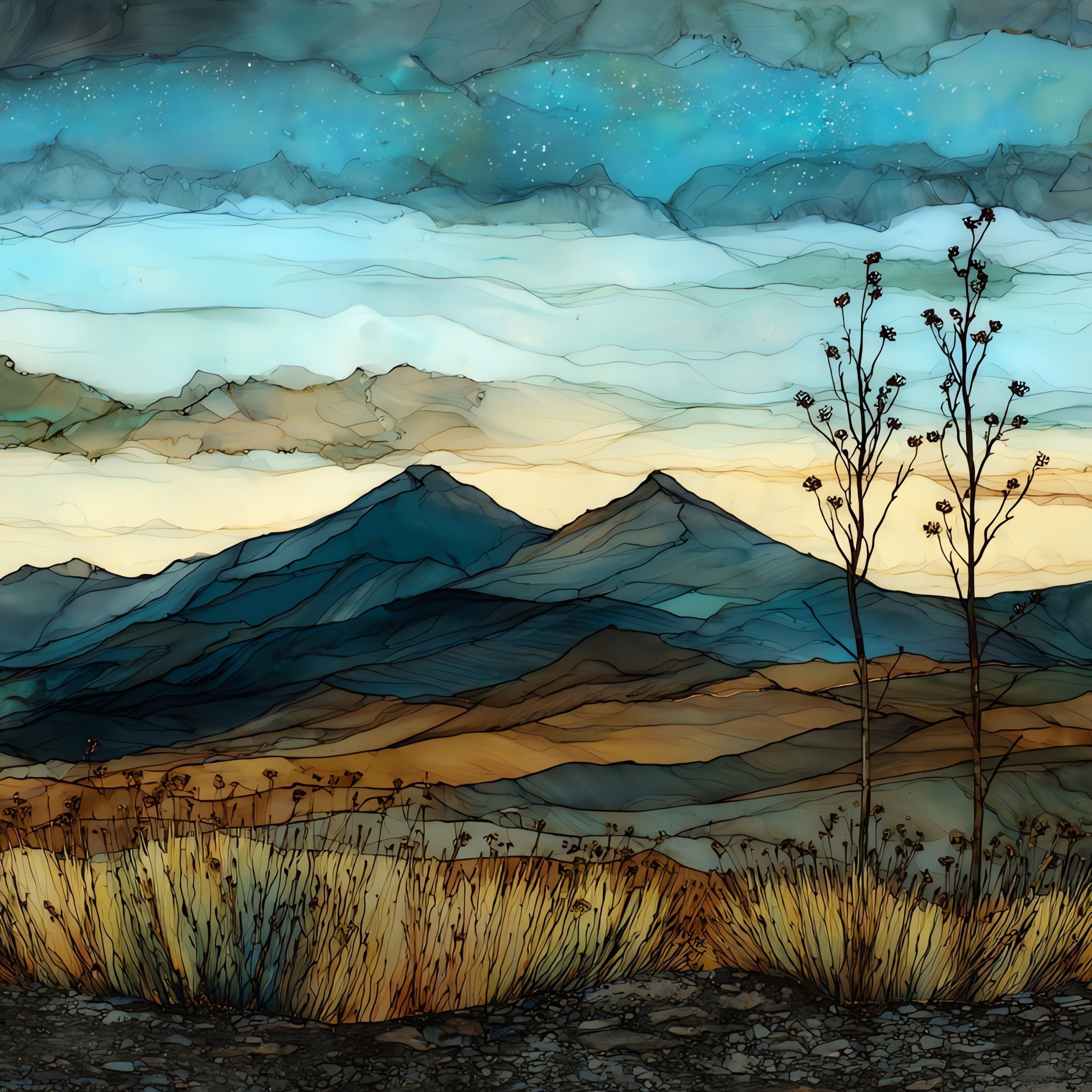 Peavine Mountain — ceramic art tile