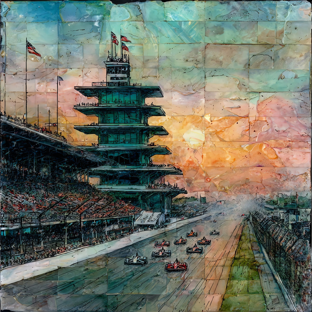 the Indianapolis 500 Pagoda — ceramic art tile
