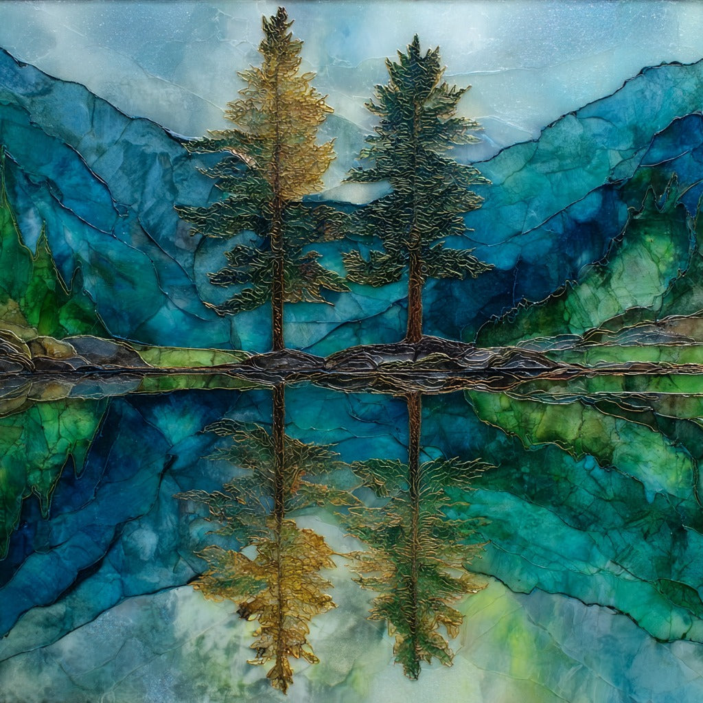 Aiguestortes National Park Lakes Pines — ceramic art tile
