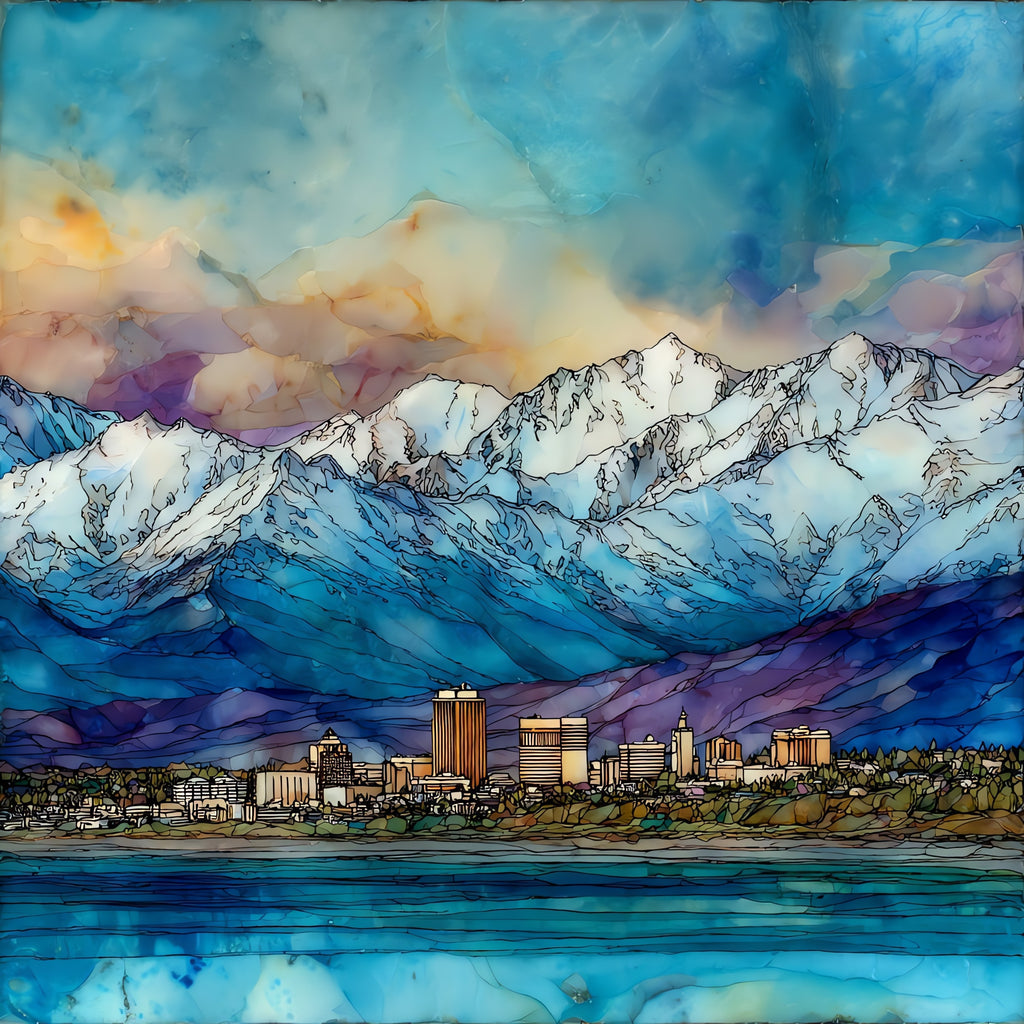 Anchorage skyline — ceramic art tile
