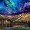 Sugarbush Lincoln Peak base village in — ceramic art tile