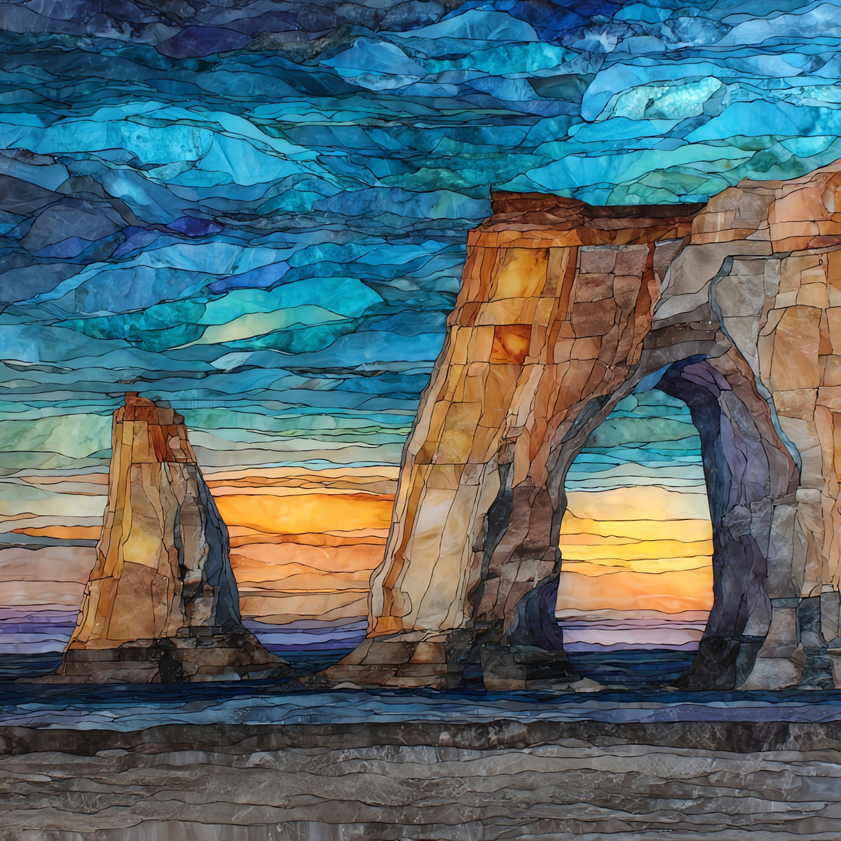 the Monument Rocks chalk arch on — ceramic art tile