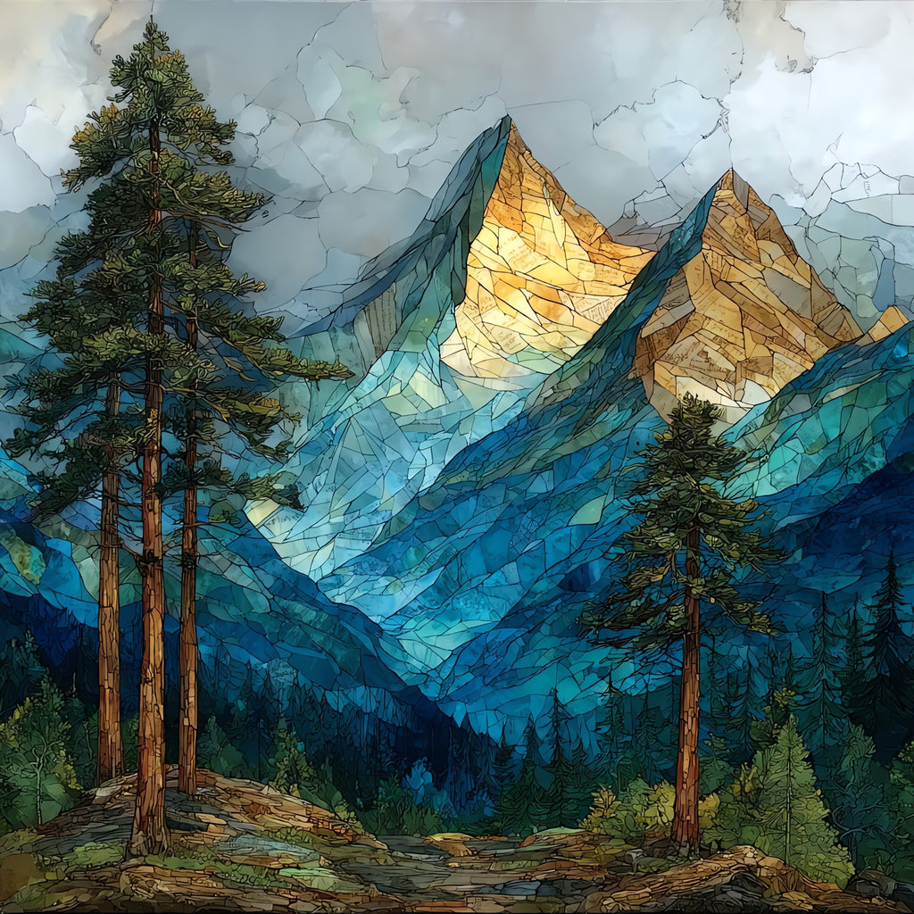 Hallett Peak signature pyramid — ceramic art tile