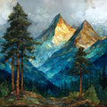 Hallett Peak signature pyramid — ceramic art tile