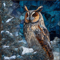 Sax-Zim Bog great gray owl perched — ceramic art tile