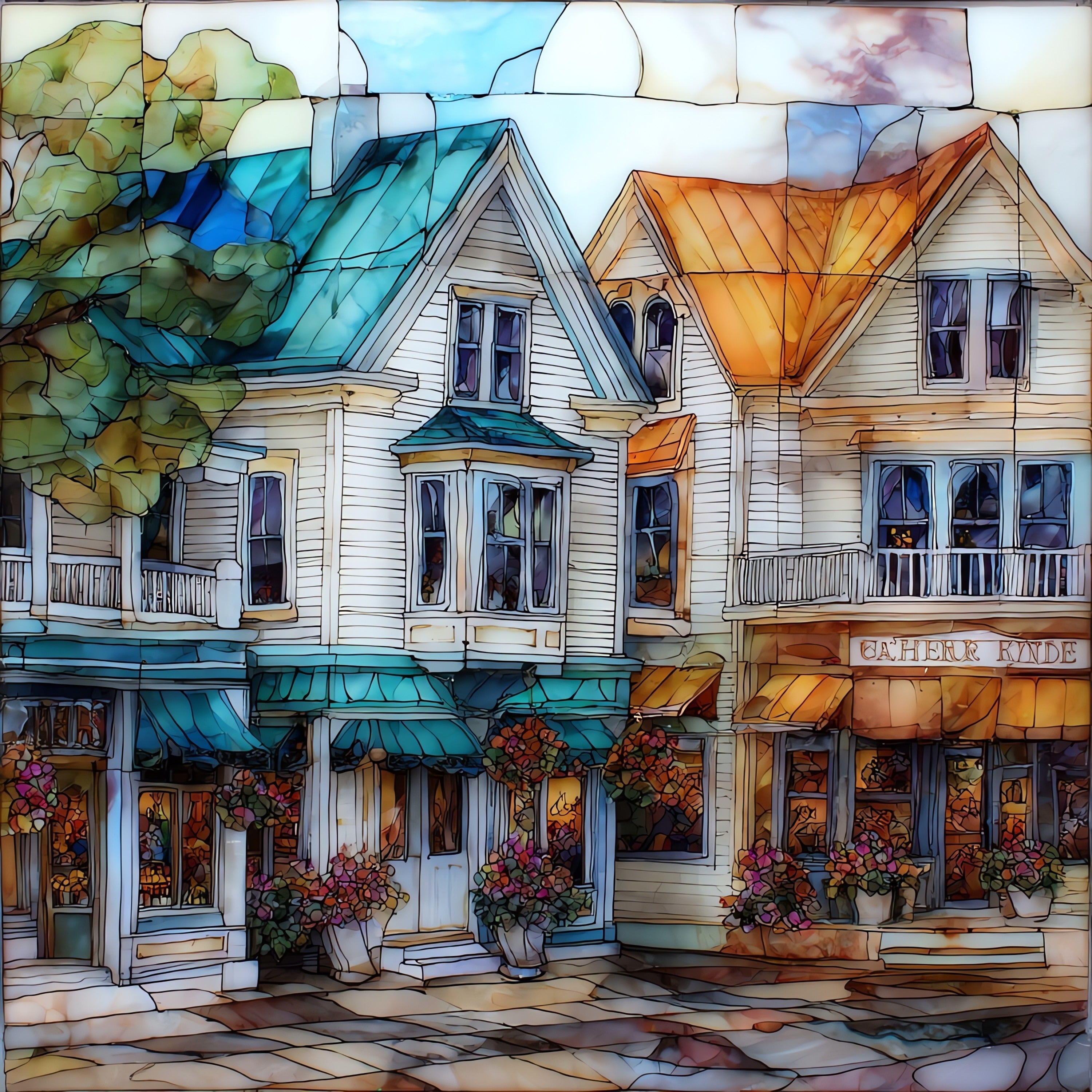 Mackinac Island fudge shops on Main — ceramic art tile