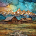 the Moulton Barns of Mormon Row — ceramic art tile