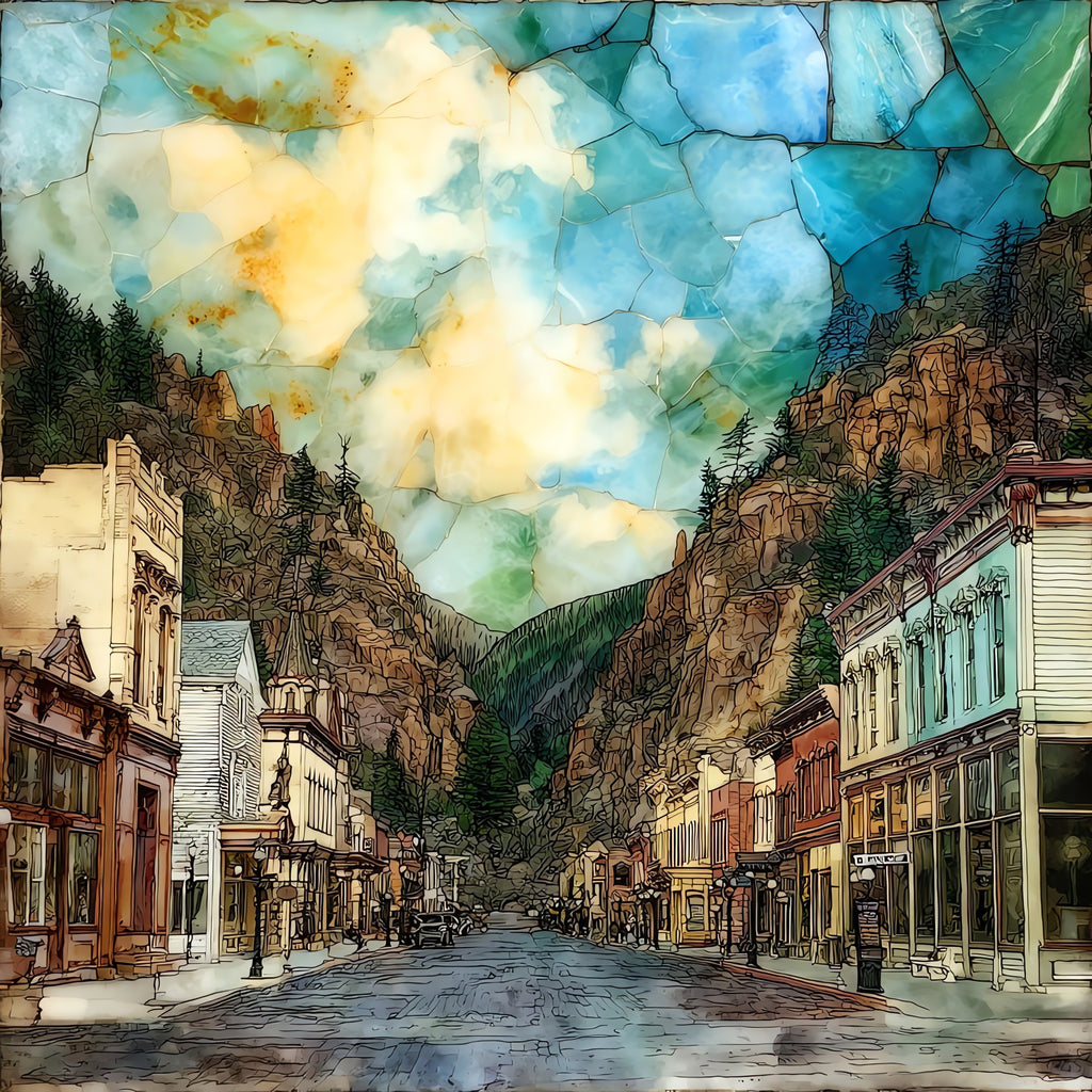Idaho Springs mining town Front Range — ceramic art tile