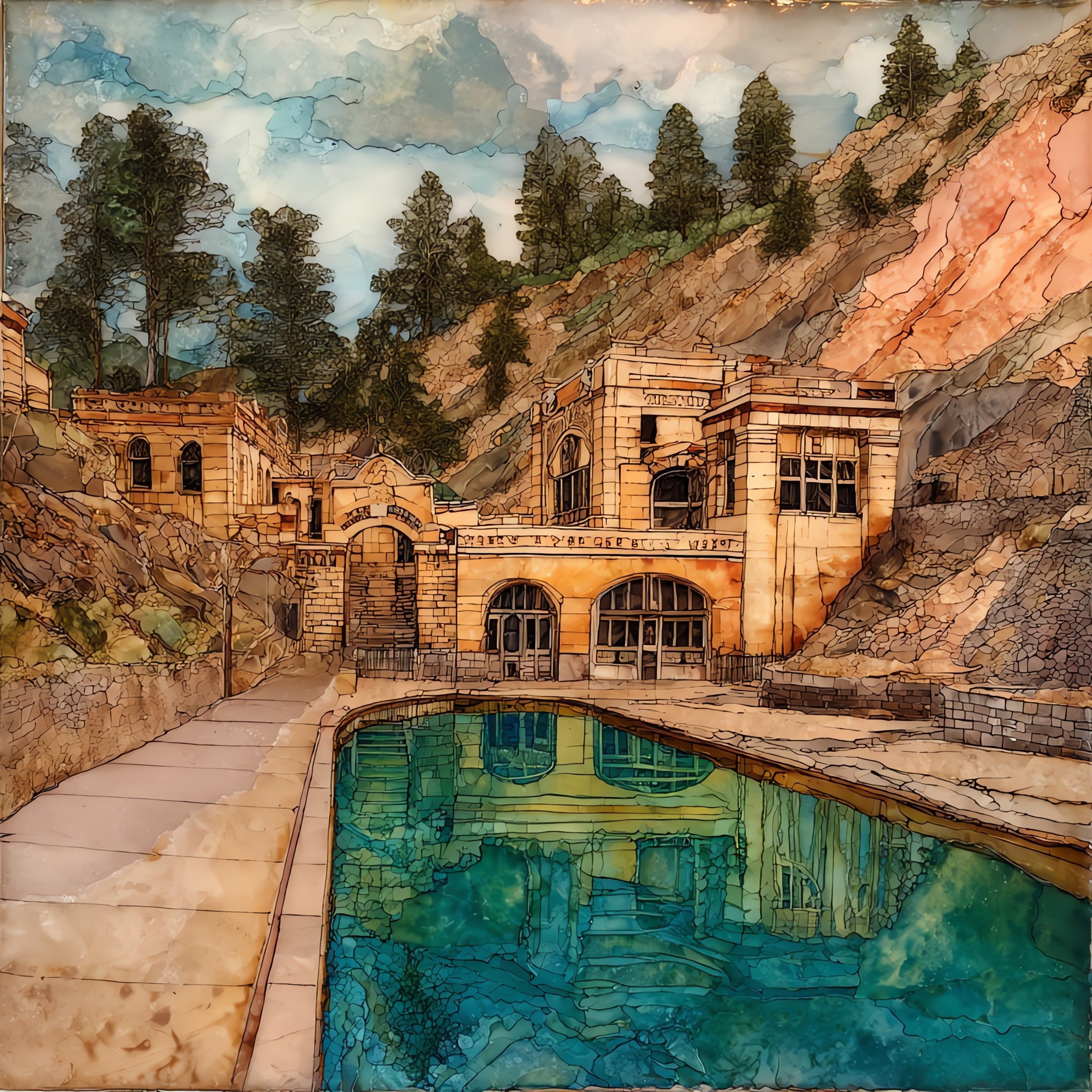the Hot Springs Evans — ceramic art tile