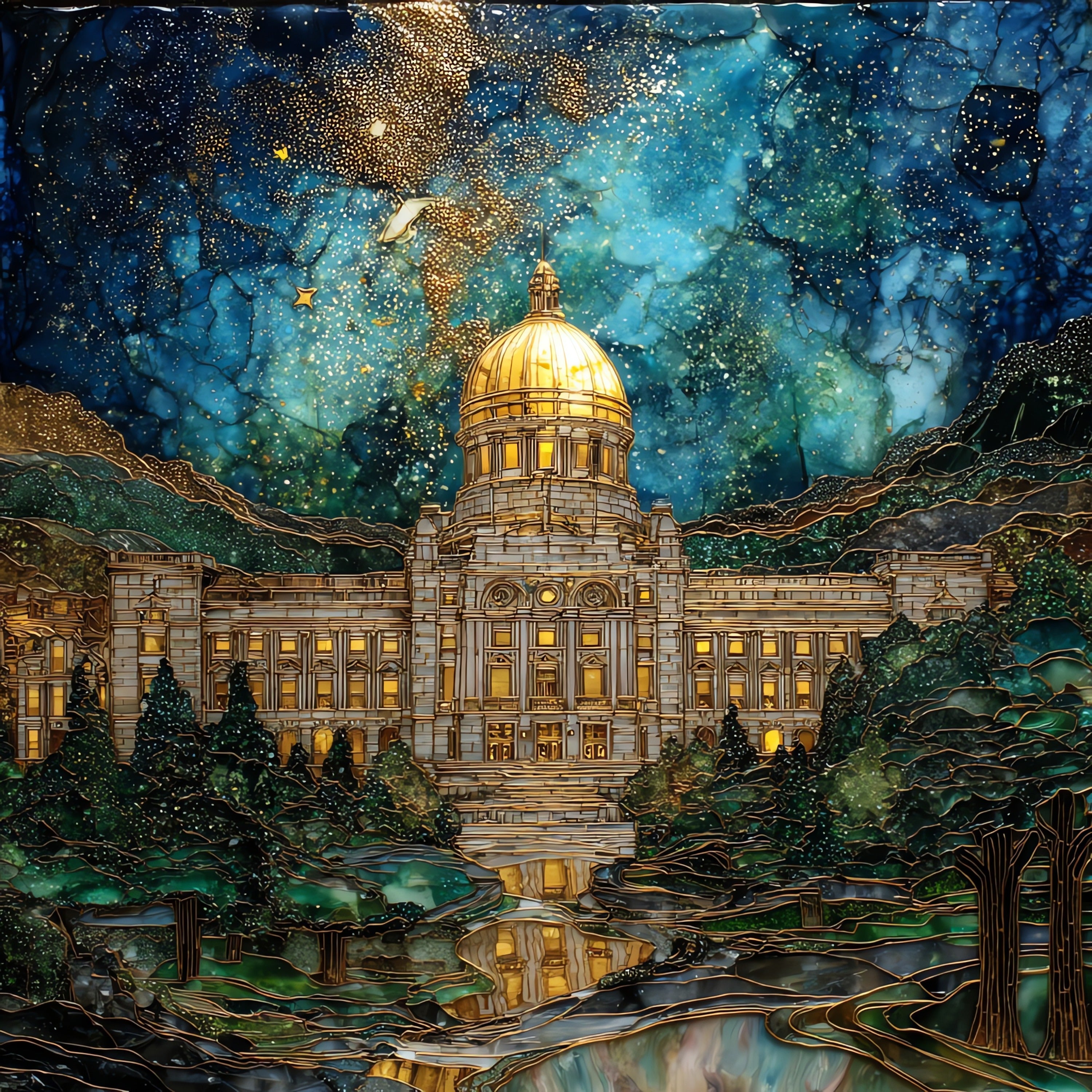 the New Jersey State House gold — ceramic art tile