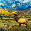 a bull tule elk on Sheldon — ceramic art tile