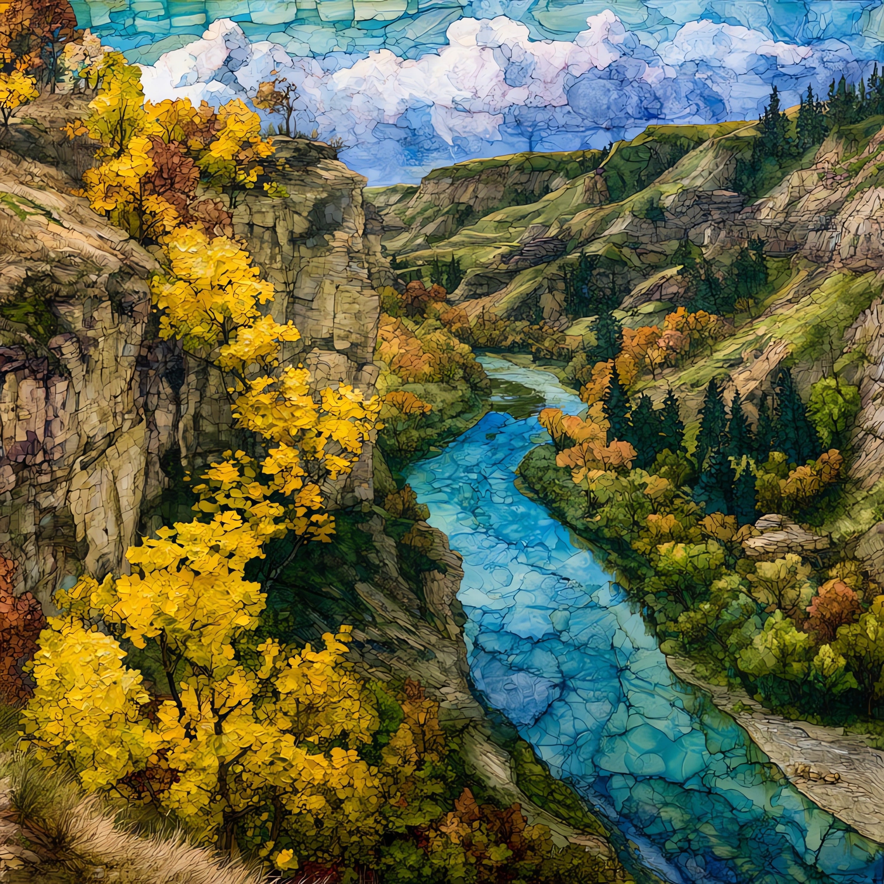 Pembina Gorge — ceramic art tile