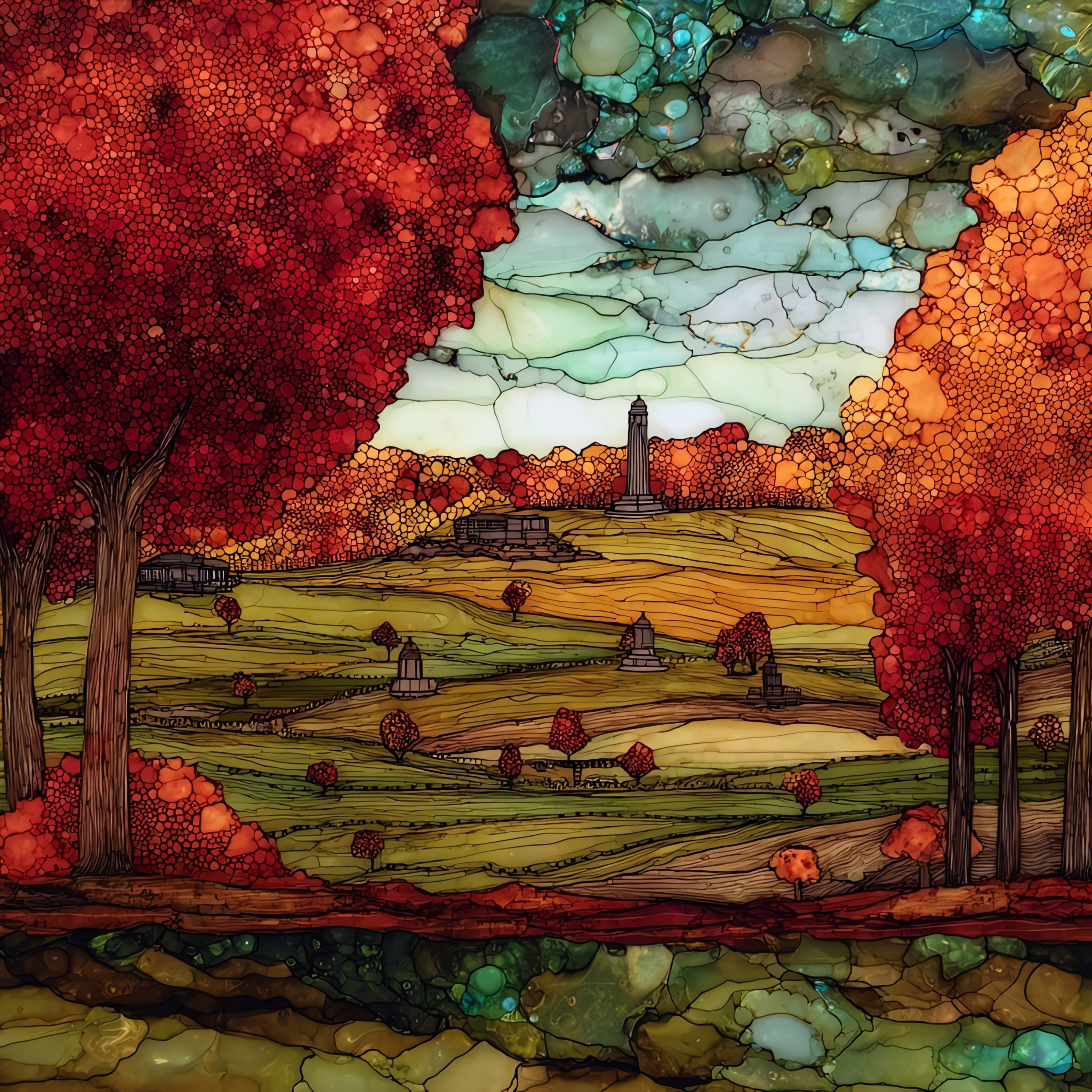 Saratoga National Historical Park — ceramic art tile