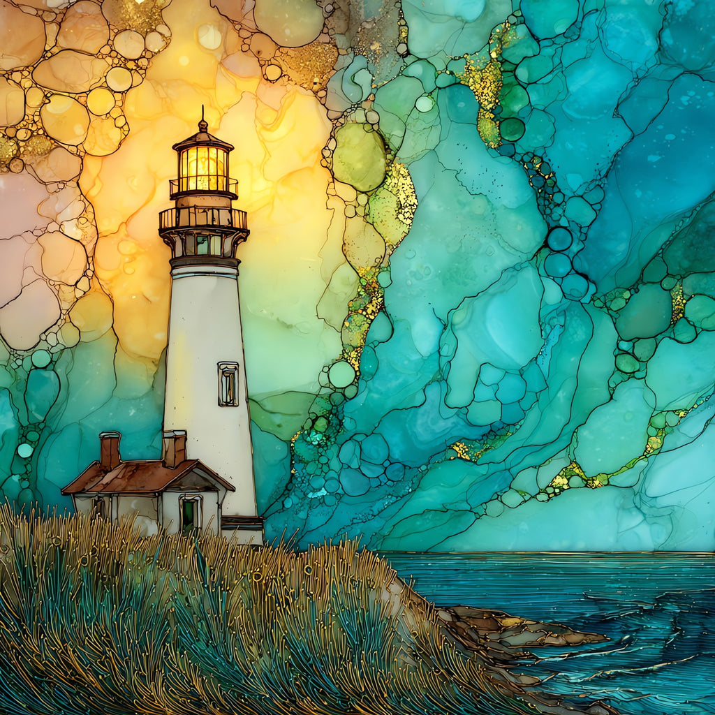 Old Point Loma Lighthouse — ceramic art tile