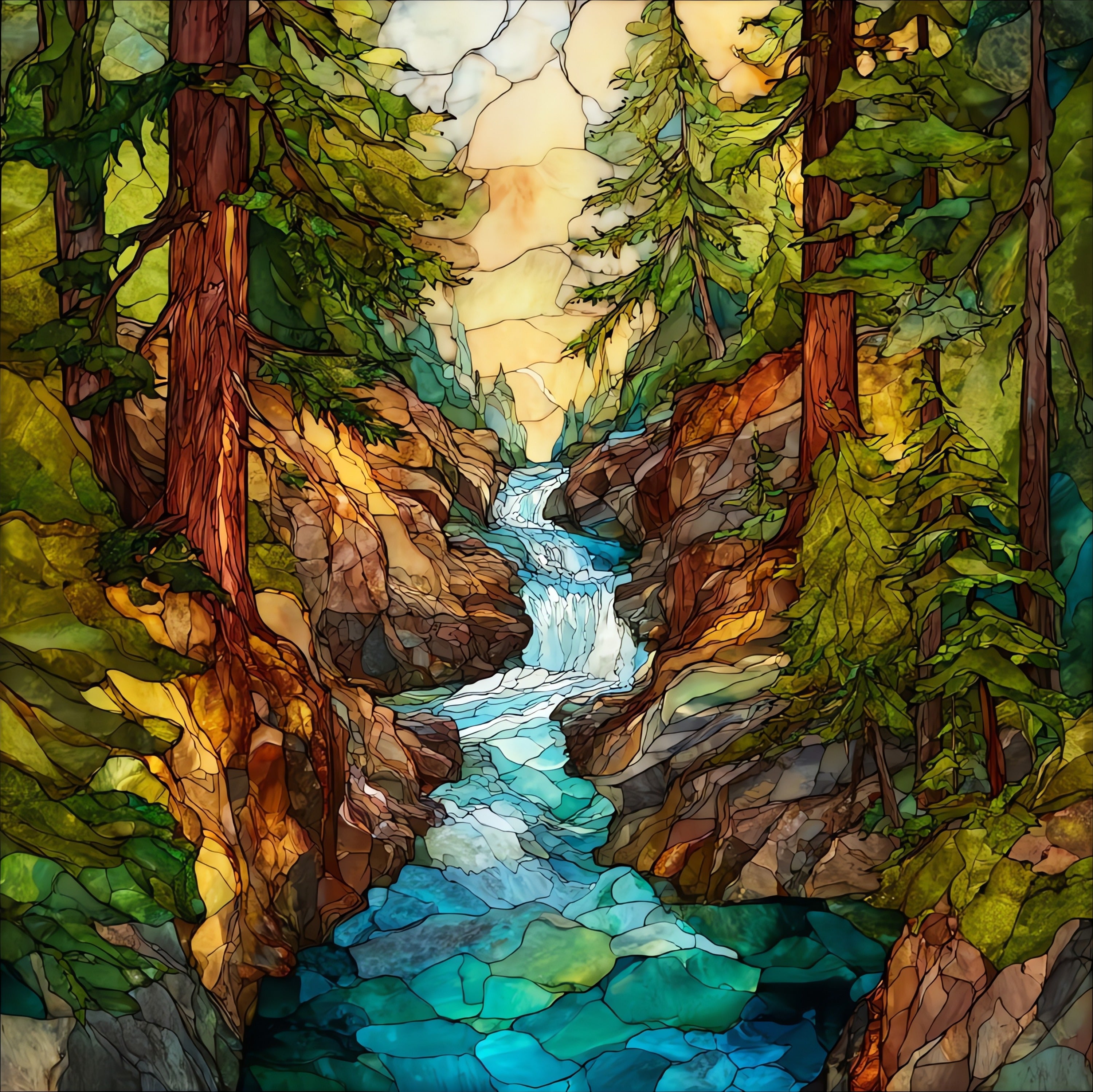 Avalanche Creek cutting a — ceramic art tile
