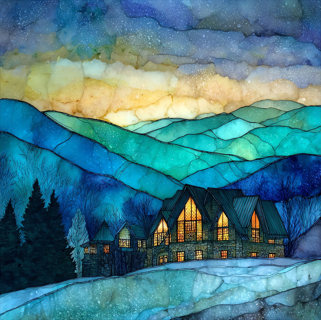 Okemo Mountain summit lodge — ceramic art tile
