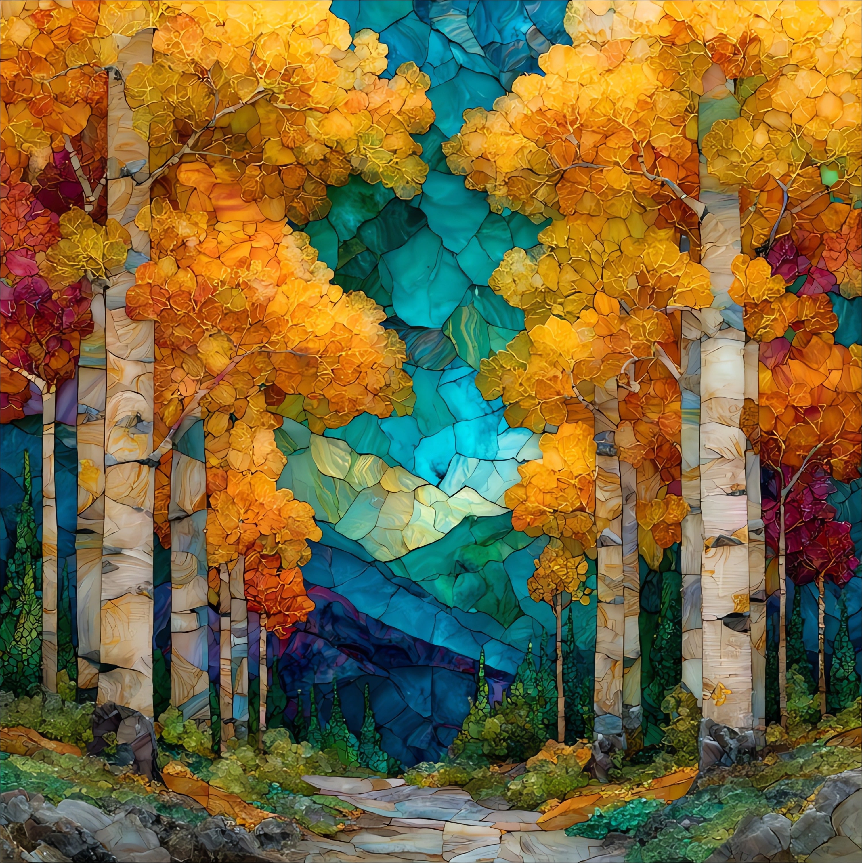 Grand Canyon North Rim aspen forest — ceramic art tile