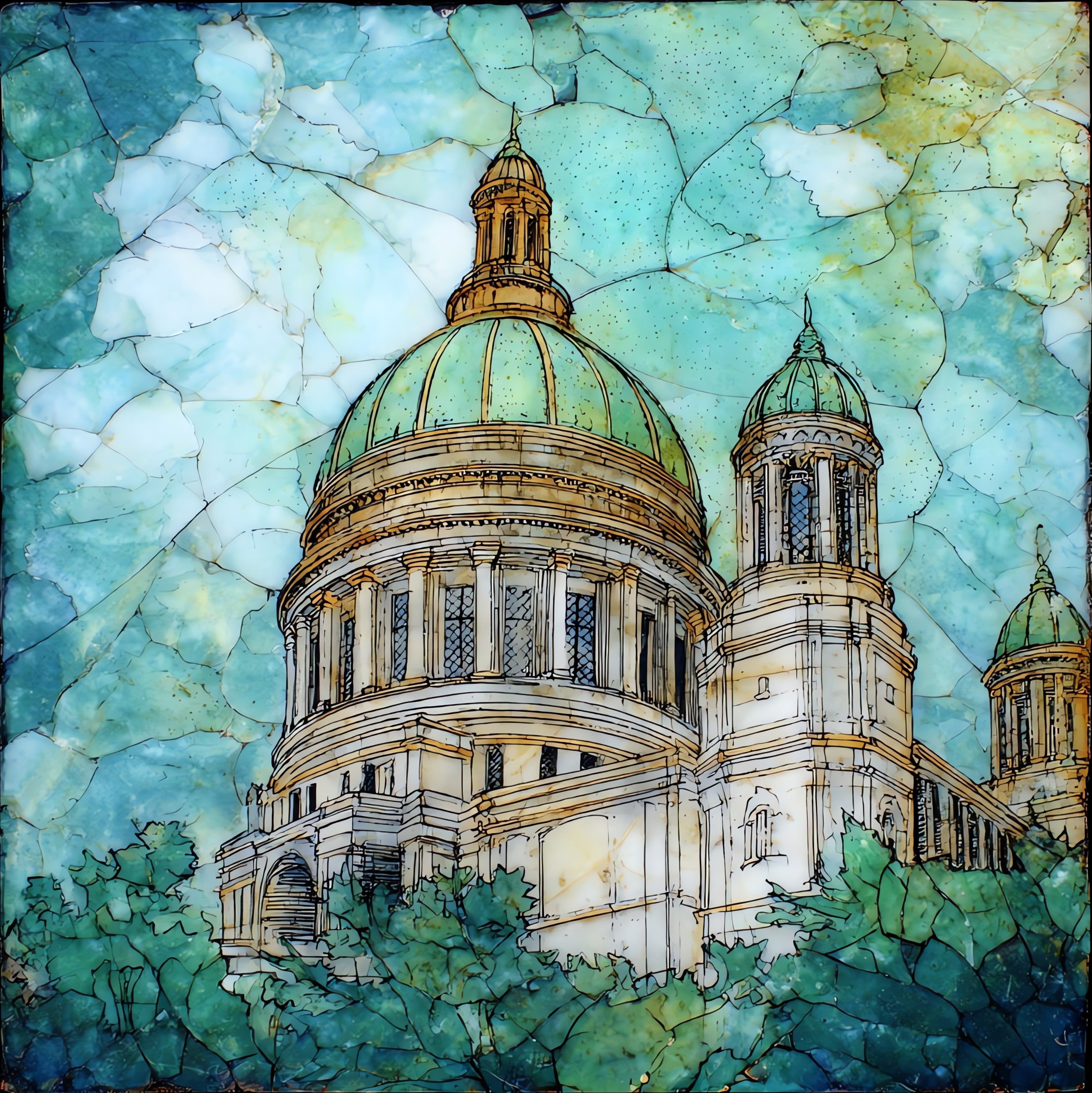 the Cathedral of Saint Paul on — ceramic art tile