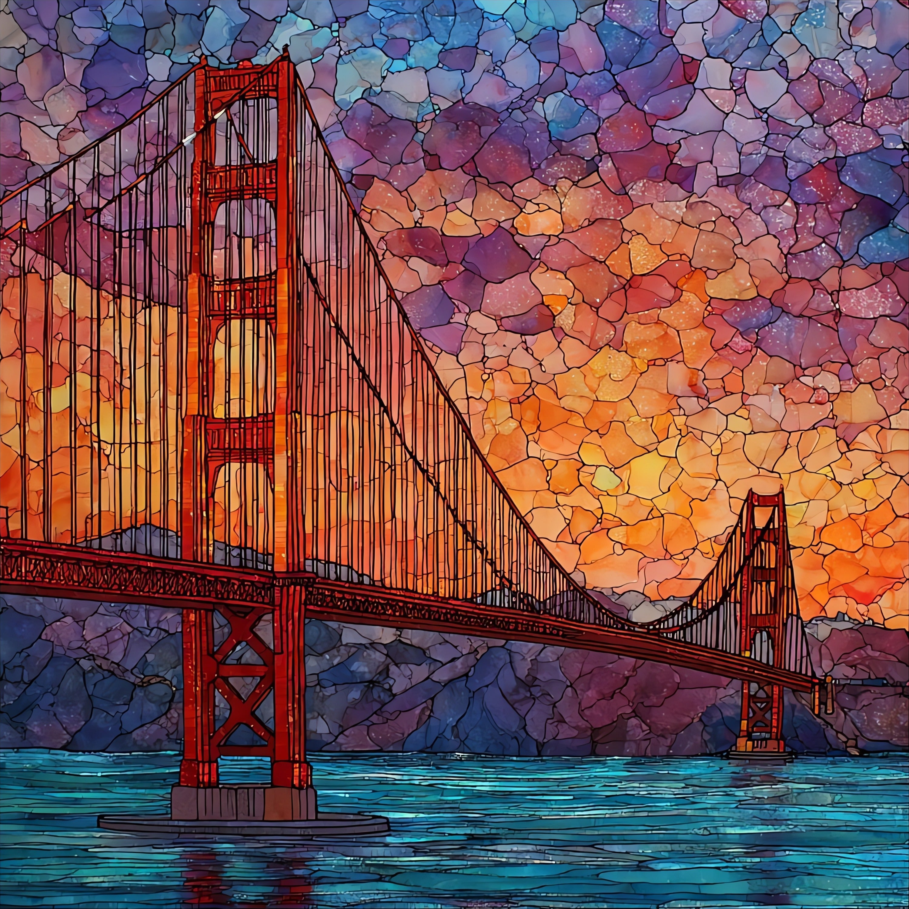 Golden Gate Bridge — ceramic art tile